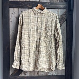 Proper Cloth mesa beige cotton/linen flannel size large
